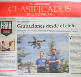 Entrevista diario el mercurio servicio de tomas aereas en Chile los precursores de los drones chilenos